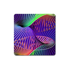 Colorful Rainbow Helix Square Magnet by designworld65