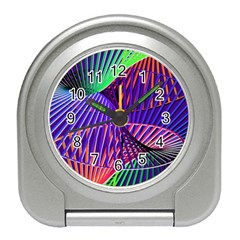 Colorful Rainbow Helix Travel Alarm Clocks by designworld65