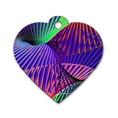 Colorful Rainbow Helix Dog Tag Heart (one Side) by designworld65