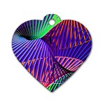 Colorful Rainbow Helix Dog Tag Heart (One Side) Front