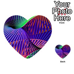 Colorful Rainbow Helix Multi-purpose Cards (heart)  by designworld65