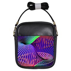 Colorful Rainbow Helix Girls Sling Bags by designworld65