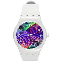 Colorful Rainbow Helix Round Plastic Sport Watch (m) by designworld65