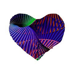 Colorful Rainbow Helix Standard 16  Premium Heart Shape Cushions by designworld65