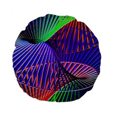 Colorful Rainbow Helix Standard 15  Premium Flano Round Cushions by designworld65