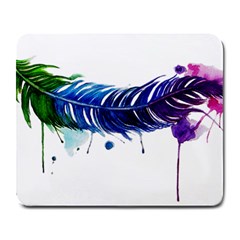 Watery Feather Large Mousepads by EverIris