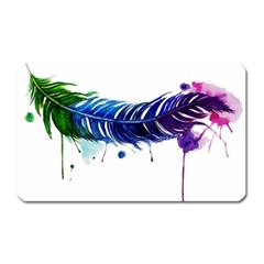 Watery Feather Magnet (rectangular) by EverIris