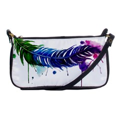 Watery Feather Shoulder Clutch Bags