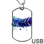 Watery Feather Dog Tag USB Flash (One Side) Front