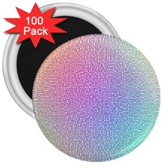 Rainbow Colorful Grid 3  Magnets (100 Pack)