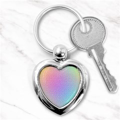 Rainbow Colorful Grid Key Chains (heart)  by designworld65