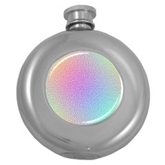 Rainbow Colorful Grid Round Hip Flask (5 Oz) by designworld65