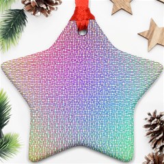 Rainbow Colorful Grid Star Ornament (two Sides)  by designworld65