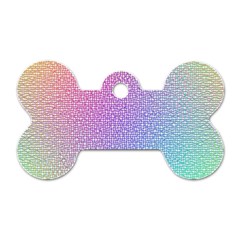 Rainbow Colorful Grid Dog Tag Bone (two Sides)