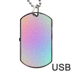 Rainbow Colorful Grid Dog Tag Usb Flash (one Side)