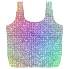 Rainbow Colorful Grid Full Print Recycle Bags (l) 