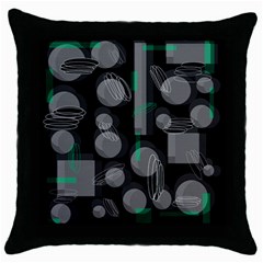 Come Down - Green Throw Pillow Case (black) by Valentinaart