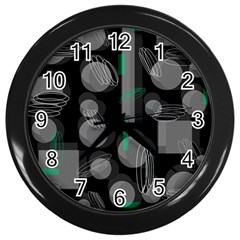 Come Down - Green Wall Clocks (black) by Valentinaart