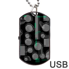 Come Down - Green Dog Tag Usb Flash (two Sides)  by Valentinaart