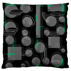 Come Down - Green Large Flano Cushion Case (one Side) by Valentinaart