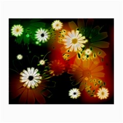 Awesome Flowers In Glowing Lights Small Glasses Cloth (2-side)