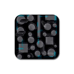 Come Down - Blue Rubber Square Coaster (4 Pack) 