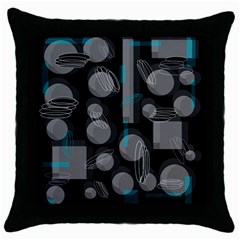 Come Down - Blue Throw Pillow Case (black) by Valentinaart