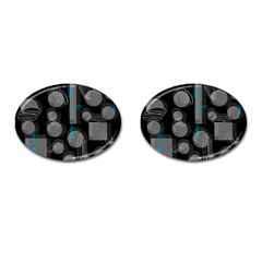 Come Down - Blue Cufflinks (oval)