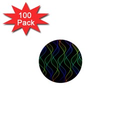 Rainbow Helix Black 1  Mini Magnets (100 Pack) 