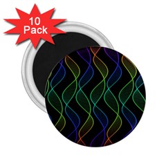 Rainbow Helix Black 2 25  Magnets (10 Pack) 