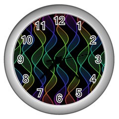 Rainbow Helix Black Wall Clocks (silver)  by designworld65