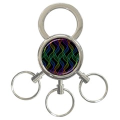 Rainbow Helix Black 3-ring Key Chains