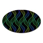 Rainbow Helix Black Oval Magnet Front