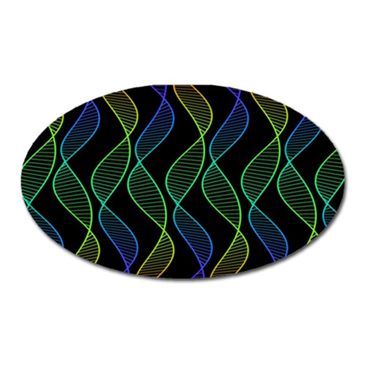 Rainbow Helix Black Oval Magnet