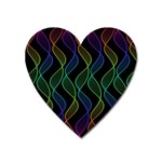 Rainbow Helix Black Heart Magnet Front