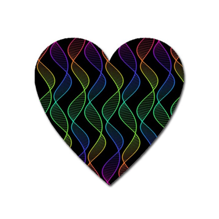 Rainbow Helix Black Heart Magnet