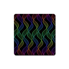 Rainbow Helix Black Square Magnet by designworld65