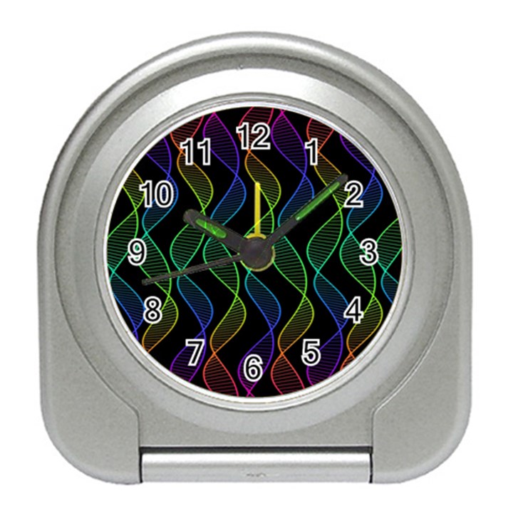 Rainbow Helix Black Travel Alarm Clocks