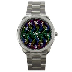 Rainbow Helix Black Sport Metal Watch