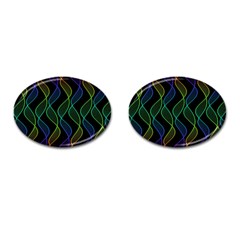 Rainbow Helix Black Cufflinks (oval)