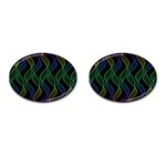 Rainbow Helix Black Cufflinks (Oval) Front(Pair)