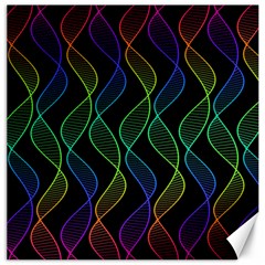 Rainbow Helix Black Canvas 16  X 16  