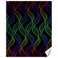 Rainbow Helix Black Canvas 16  X 20  