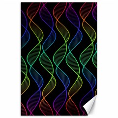 Rainbow Helix Black Canvas 24  X 36  by designworld65