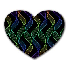 Rainbow Helix Black Heart Mousepads by designworld65