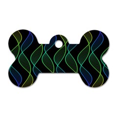 Rainbow Helix Black Dog Tag Bone (two Sides) by designworld65