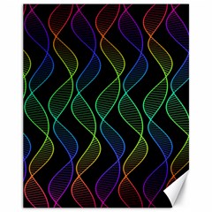 Rainbow Helix Black Canvas 11  X 14   by designworld65