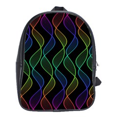 Rainbow Helix Black School Bags(large) 