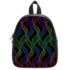 Rainbow Helix Black School Bags (small)  by designworld65