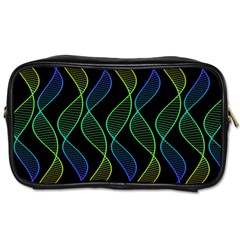 Rainbow Helix Black Toiletries Bags 2-side by designworld65